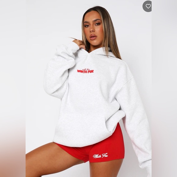 White Fox Boutique Tops - White Fox With Love in the Moment Oversized Hoodie Grey Merle- S/M- NWT